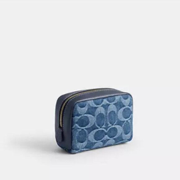 Pouch Wristlet In Signature Denim - Picture 2 of 6